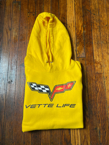 C6 Vette Life Hoodie Yellow L