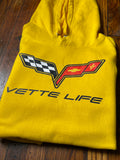 C6 Vette Life Hoodie Yellow L