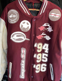 Impala University ‘94 ‘95 ‘96 Heavy Letterman Varsity Jacket Burgundy/White