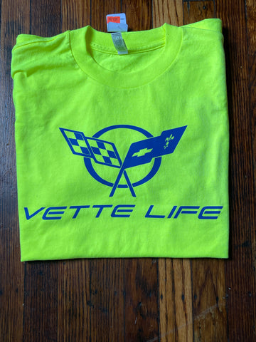 C5 Vette Life Tshirt Lime Green Sz M