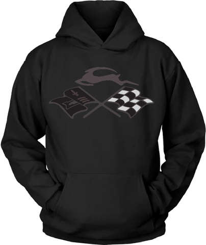 Black Out Reflective Cross Flags & Leaping Deer Hoodie