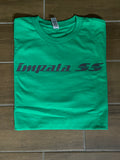 3m reflective black Impala ss script green tee