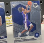 2020-21 Tyrese Maxey Rookie RC #263 Silver Mosaic And NBA Debut