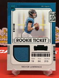 Trevor Lawrence Rookie Ticket Swatch - Green 2021 Contenders Football RTS-TRL