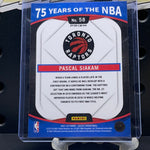 Pascal Siakam 2021-22 Panini Select Silver Prizm 75 Years of the NBA Raptors #58