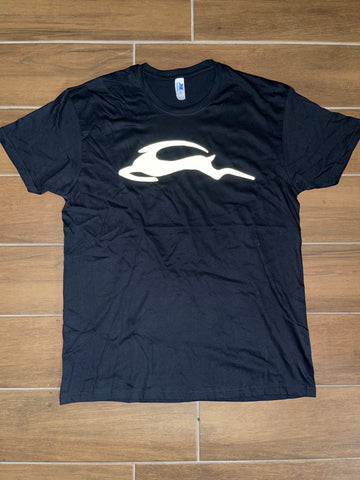 3m reflective white leaping deer logo tee