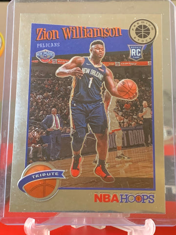 Zion Williamson NBA Hoops Tribute Rookie Card