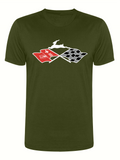 Reflective Cross Flags & Leaping Deer Emblem T-Shirt