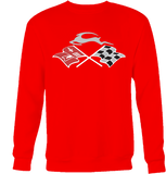 Non-Reflective Cross Flags & Leaping Deer Crew Neck